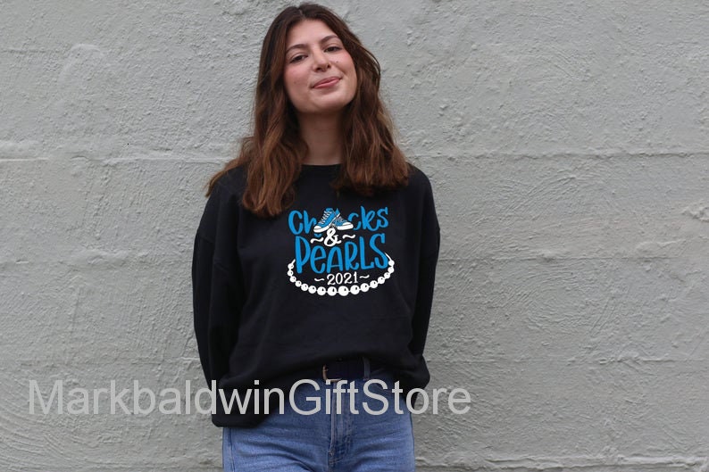 Crewneck Sweatshirt Inauguration Day Shirt 2021 Inauguration T Shirt Chucks 2021 Vice President T Shirt Chucks And Pearls 2021 T Shirt