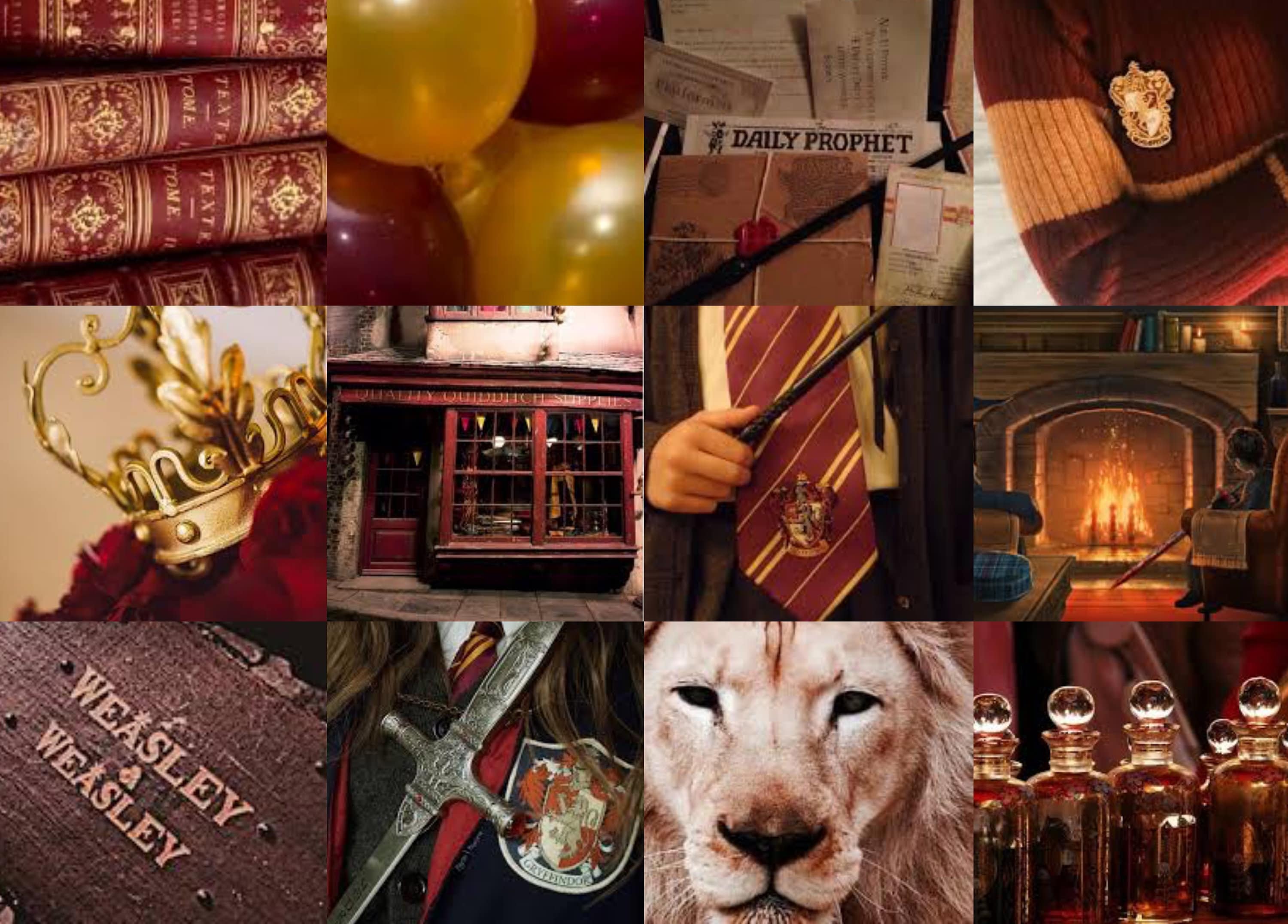 Gryffindor Harry Potter Collage Wall Kit DIGITAL 65 Images | Etsy