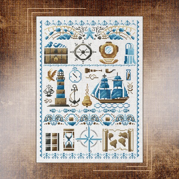 Nautical Compass Cross Stitch Pattern - Etsy