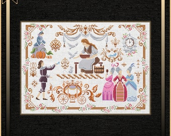 Old tales. Cinderella. Sampler.Cross Stitch Pattern