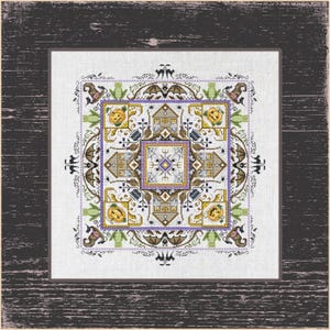 Craft Lover’s Detailed Cross-Stitch Guide - Mandala Sabbat Style with Intricate Design, Intricate Floral and Fauna Elements