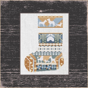 Bricolage bas de Noël pour amoureux des chiens au point de croix, échantillon de bas de Noël patchwork pour chiens