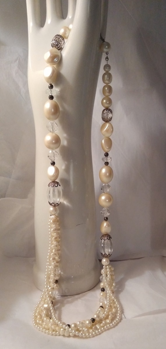 Vintage Faux Pearls and Baubles Necklace - image 2