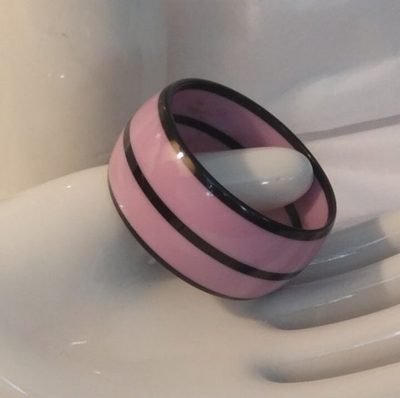 Vintage 1980's Laminated Resin Chunky Bangle Brac… - image 2