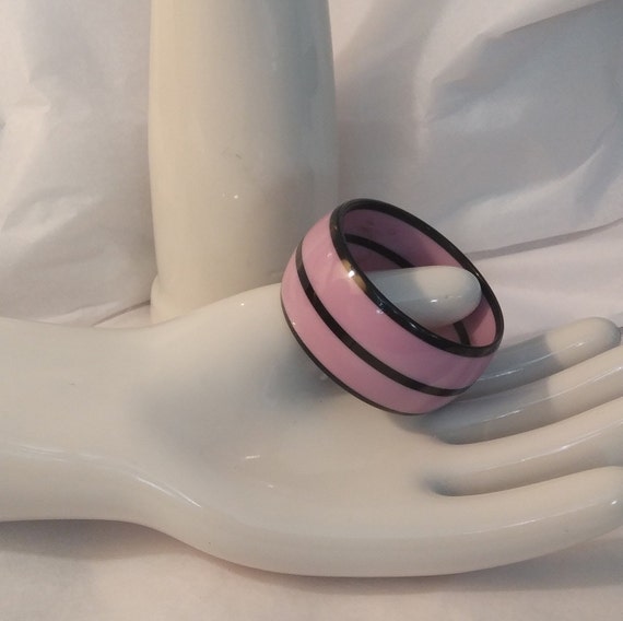 Vintage 1980's Laminated Resin Chunky Bangle Brac… - image 5