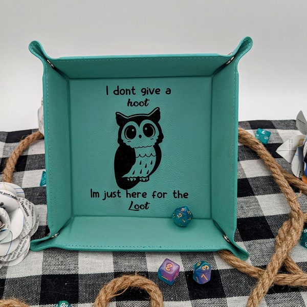 Cute Owl Loot DND dice tray / Flat Pack Multiple Colors