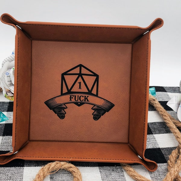 Fuck Crit Fail DND dice tray / Flat Pack Multiple Colors