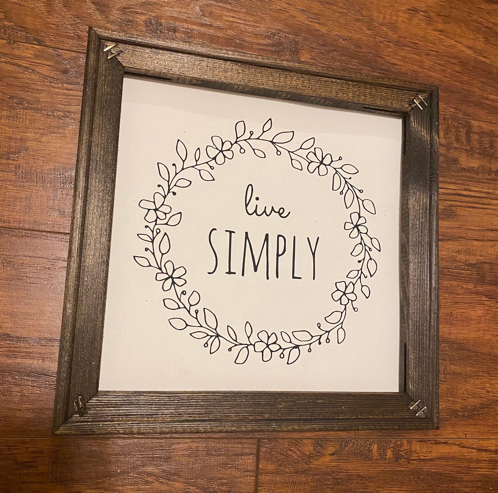 Live simply canvas wall art decor home sign gift Etsy