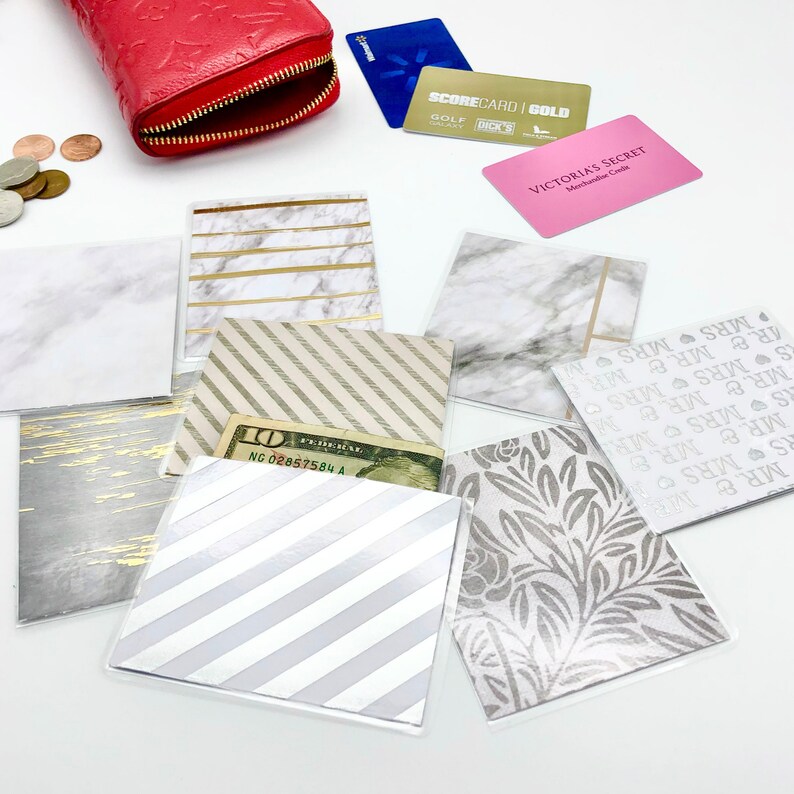 Mini Laminated Cash Envelopes Minimal White for Wallet Etsy