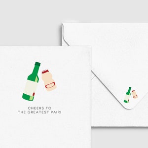 Salut à la plus grande paire carte - carte yaourt Soju, carte d'amour drôle d'anniversaire de petit garçon asiatique, carte personnalisée personnalisée, nourriture et boisson