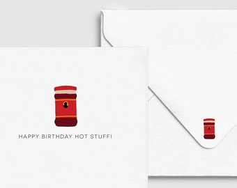 Happy Birthday Hot Stuff - Chili Oil Lao Gan Ma, Asian Punny Funny, Custom Personalized Greeting Card, Birthday Card, Food & Drink Card