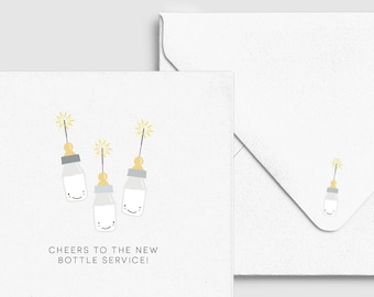 Baby Bottle Card - Punny Baby Shower Newborn Baby - Funny Love Greeting Card