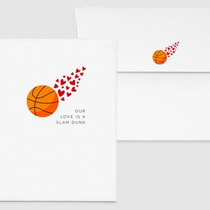 Notre amour est une carte de basket-ball Slam Dunk - Carte d’amour / Saint-Valentin / Anniversaire Punny Drôle mignon CARTE DE VŒUX NBA