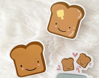 Toast Bread Buttered Loaf Carbs Sticker Cute  - Vinyl Laptop Water Bottle Notebook Journal Scrapbook Bujo Food/Drink Snacks Sticker