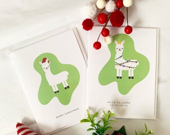 Llama Christmas Cards, Alpaca Card, Falala llama Punny Christmas Cards, Ornament Card, Punny Holiday Cards, Christmas Gifts,