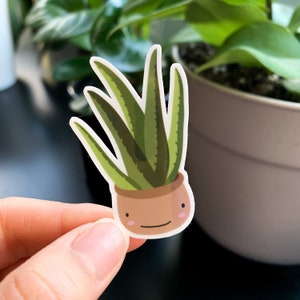 Aloe Plant Sticker Mignon - Vinyle Laptop Bouteille d’eau Notebook Journal Scrapbook Bujo Sticker