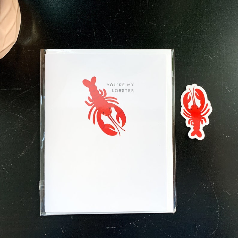 Lobster Crawfish Friends Sticker Cute Vinyl Laptop Water Bottle Notebook Journal Scrapbook Bujo Food Sticker image 2