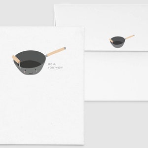 Maman, Tu Wok - Punny Funny Mother’s Day Card, Asiatique, Cooking Mom
