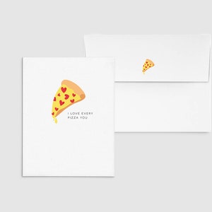 I Love Every Pizza You Punny Funny Anniversary Love Greeting, Custom Personalized, Food & Drink Card image 2