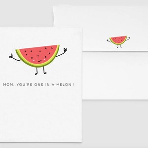 Maman, tu es un dans un melon! - Punny Funny Mother’s Day Card Personnalisé personnalisé, Nourriture et boisson Pastèque, Fruits, Personnalisé