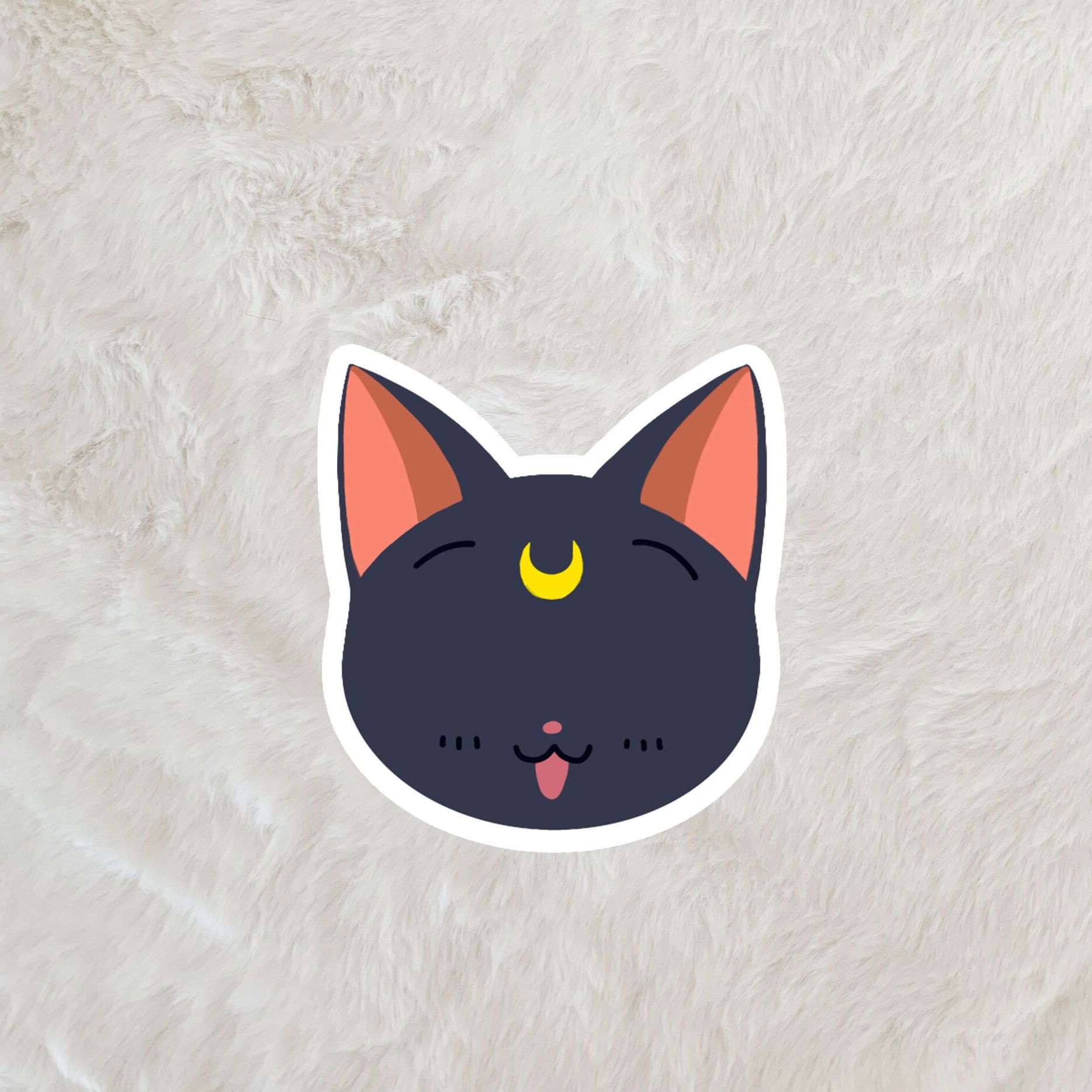 Sailor Moon Luna Sticker Cute Vinyl Laptop Water Bottle Etsy