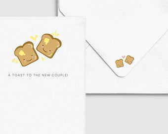 Toast New Couple Marriage Wedding Love Card - Funny Love Greeting Card