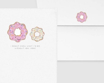 I Donut Know What I'd Do Without You, Mom - Punny Funny Mother's Day Card Custom Personalized, Food & Drink Donut