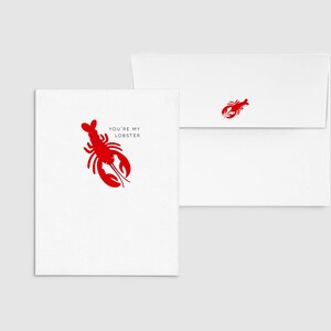 You're My Lobster Friends Punny Funny Anniversary Love Greeting, Custom Personalized, Food & Drink Card image 2