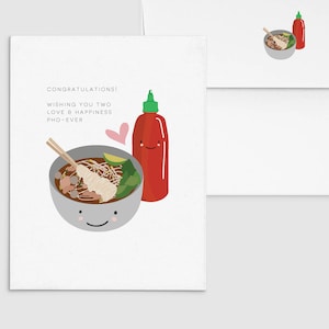 Félicitations Love & Happiness Phoever - Asian Punny Carte de vœux