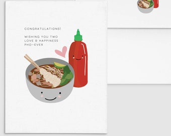 Congratulations Love & Happiness Phoever - Asian Punny Greeting Card