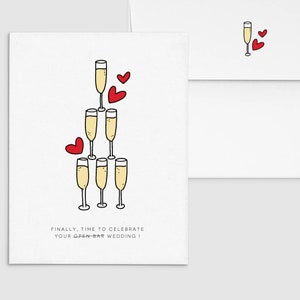 Il est enfin temps de célébrer votre mariage (bar ouvert) - Carte de vœux de mariage