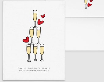 Finally Time to Celebrate Your (open bar) Wedding - Wedding Greeting Card