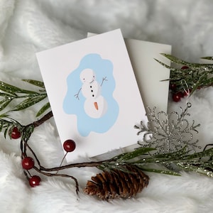 Bonhomme de neige aux carottes, cartes de Noël de petit garçon, carte de bonhomme de neige, cartes de vœux de petit garçon, cadeaux de Noël, cartes de correspondance vierges, cartes inappropriées