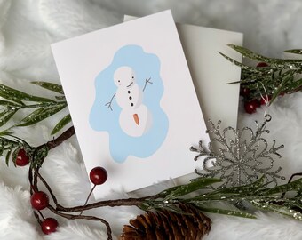 Carrot Snowman, Punny Christmas Cards, snowman card, Punny Holiday Cards, Christmas Gifts, Blank Note Cards, inappropriate cards