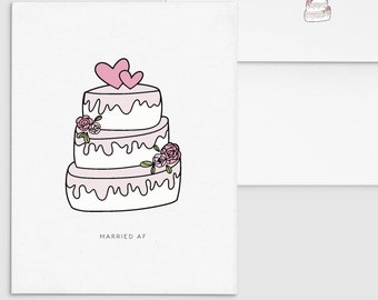 Married AF - Wedding Greeting Card