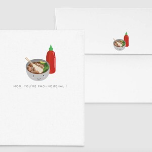 Maman, tu es Pho-Nomenal - Punny Funny Mother’s Day Card, Pho, Noodles, Asiatique