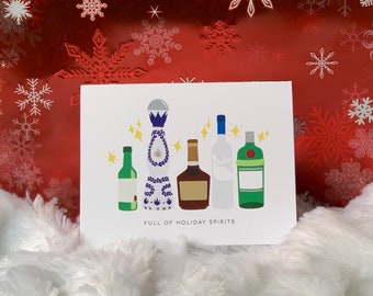 Holiday Spirits, Christmas Cards, Funny Christmas Cards, Punny Christmas Cards, Punny Holiday Cards, Christmas Gifts, Blank Note Cards