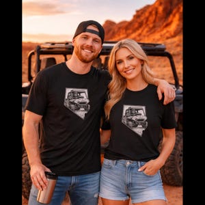 Nevada Bigfoot UTV T-Shirt | Sasquatch Driving SXS Shirt | Funny Off-Road Gift | Desert RZR Can-Am Riding Apparel | Unisex Graphic Tee
