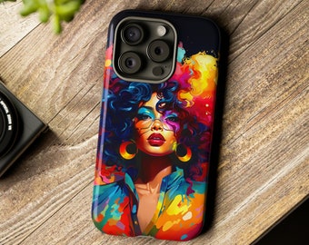 Rainbow Diva Phone Case: African American Woman Art