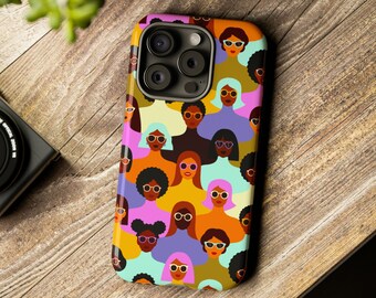 Melanin Faces Phone Case: Protective African American Art
