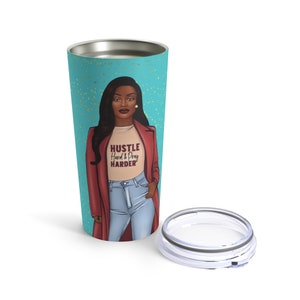Afro Woman Tumbler 20oz: Natural Hair, Black Women Art