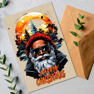 Schwarze Weihnachtsweihnachtskarten, afroamerikanische Grußkarten, Weihnachtskarten, Weihnachtskarten, Weihnachtsmann-Grußkarte