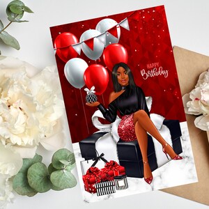 Black Woman Birthday Card: Melanin Greeting Card