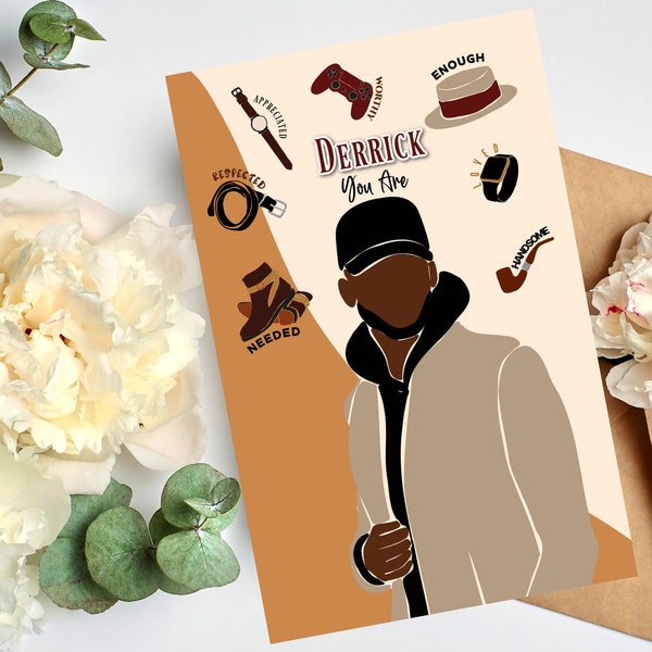 Personalized  All Occasion, Black Greeting Cards, African American Greeting Cards, Birthday Cards for Black Men, Father's Day Greeting Cards