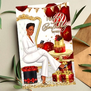 Melanin Birthday Card: Black Woman Celebration