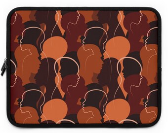 Melanin Faces Laptop Sleeve: Black Art, African American Design
