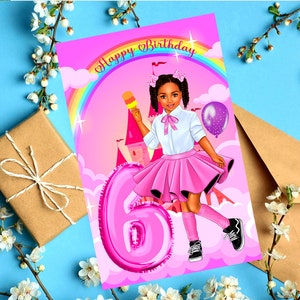 Biglietti di compleanno milestone personalizzati, biglietti di auguri neri, biglietti di auguri afroamericani, biglietti di compleanno per bambini, biglietti di auguri di melanina