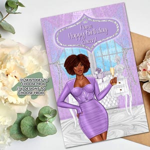 Biglietti di auguri personalizzati per tutte le occasioni, biglietti di auguri neri, biglietti di auguri afroamericani, biglietti di auguri di compleanno per donne nere, biglietti di auguri alla melanina