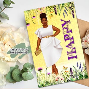 Tarjeta de felicitación del Día de la Madre para mujeres negras: hermoso diseño afrocéntrico, celebración del amor, regalo perfecto para mamá, tarjeta del Día de la Madre