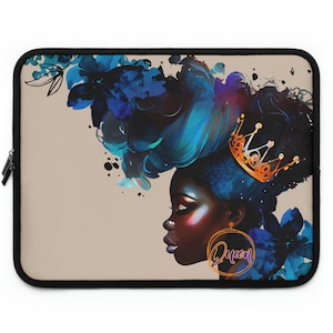 Melanin Queen Laptop Sleeve: Black Art, African American Case